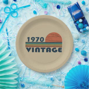 Born in 1970 vintage birthday party paper plate