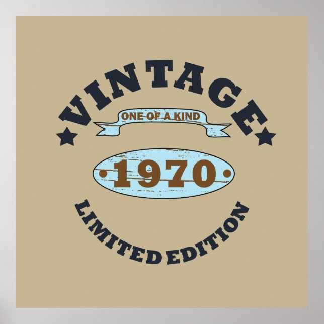 Born in 1970 vintage birthday  poster (Front)