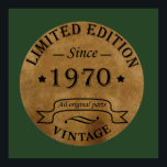 Born in 1970 vintage birthday poster<br><div class="desc">You can add some originality with this limited edition, premium quality, and original, classy, retro, and vintage-looking birthday graphic design with a cool typography font. This is a great gift idea for men, women, husbands, wives, girlfriends, and boyfriends who will love this one-of-a-kind piece of art. Unique and funny holiday...</div>