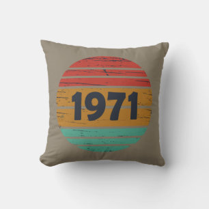 Born in 1971 vintage birthday gift cushion