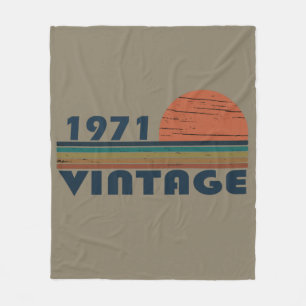 Born in 1971 vintage birthday gift fleece blanket