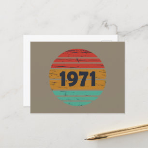 Born in 1971 vintage birthday gift holiday postcard
