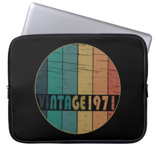 Born in 1971 vintage birthday gift laptop sleeve