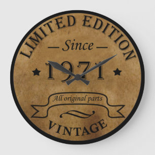 Born in 1971 vintage birthday gift large clock