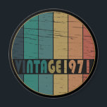 Born in 1971 vintage birthday gift magnet<br><div class="desc">You can add some originality to your wardrobe collection with this vintage classic birthday graphic design with awesome typography font lettering, It is a great gift for men, women, husbands, wife, girlfriend, and a boyfriend who will love this one-of-a-kind artwork. Amazing and funny holiday present for your happy birthday party....</div>