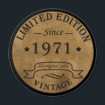 Born in 1971 vintage birthday magnet<br><div class="desc">You can add some originality with this limited edition, premium quality, and original, classy, retro, and vintage-looking birthday graphic design with a cool typography font. This is a great gift idea for men, women, husbands, wives, girlfriends, and boyfriends who will love this one-of-a-kind piece of art. Unique and funny holiday...</div>