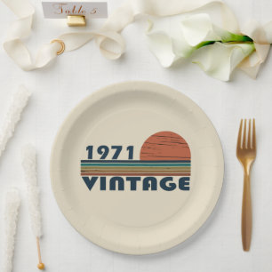 Born in 1971 vintage birthday party paper plate