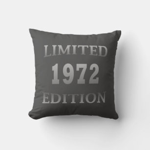 born in 1972 limited edition birthday cushion