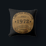 born in 1972 vintage birthday cushion<br><div class="desc">You can add some originality with this limited edition, premium quality, and original, classy, retro, and vintage-looking birthday graphic design with a cool typography font. This is a great gift idea for men, women, husbands, wives, girlfriends, and boyfriends who will love this one-of-a-kind piece of art—unique and funny holiday gift...</div>