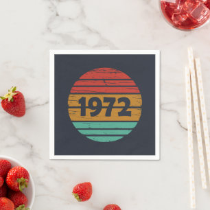 Born in 1972 vintage birthday gift napkin