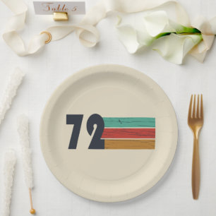 born in 1972 vintage birthday gift paper plate