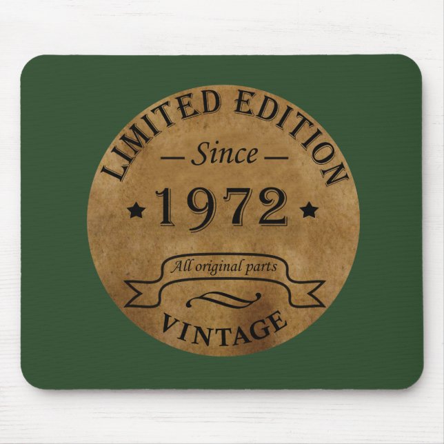 born in 1972 vintage birthday mouse pad (Front)