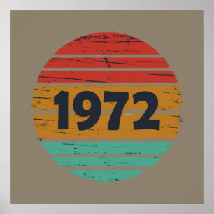 born in 1972 vintage birthday poster