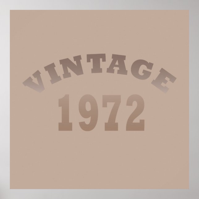 Born in 1972 vintage birthday poster (Front)