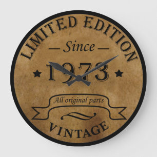 Born in 1973 antique vintage style birthday gift large clock