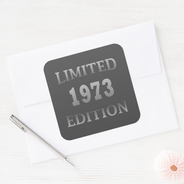 born in 1973 birthday gift square sticker (Envelope)