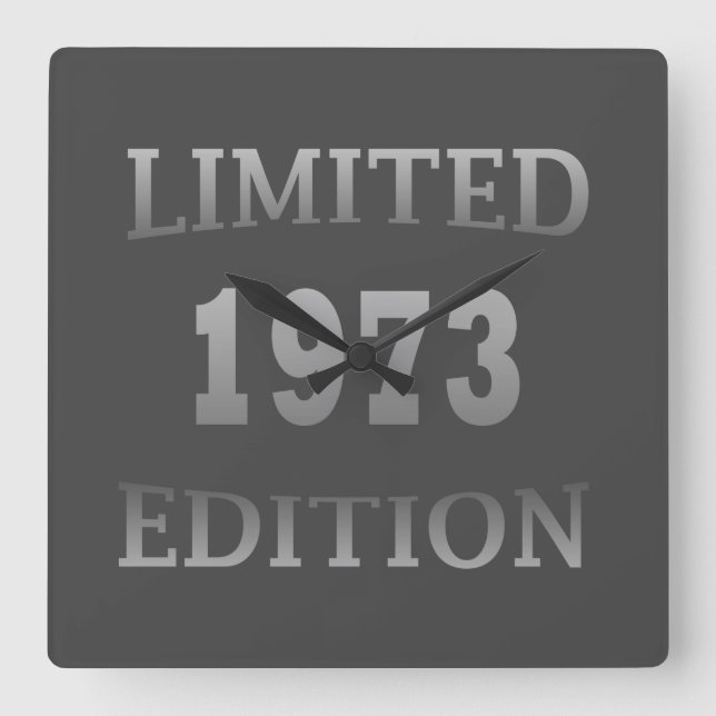 Born in 1973 birthday limited edition square wall clock (Front)