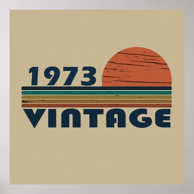 Born in 1973 classic sunset poster (Front)
