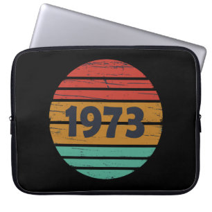 Born in 1973 vintage birthday gift laptop sleeve