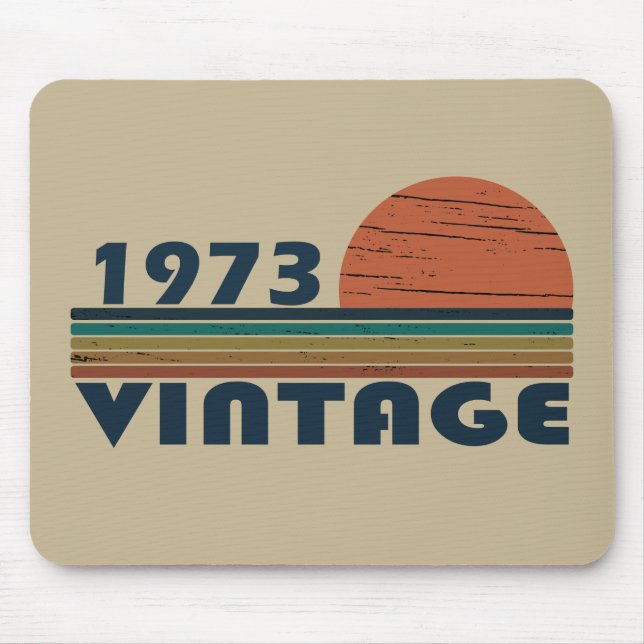Born in 1973 vintage birthday gift mouse pad (Front)