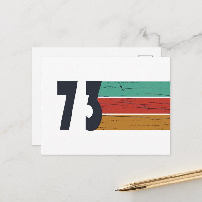 born in 1973 vintage birthday holiday postcard (Front/Back In Situ)