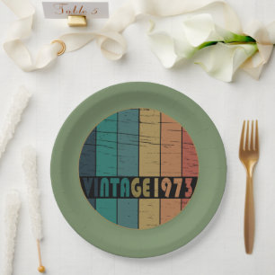 Born in 1973 vintage birthday party paper plate