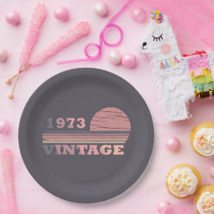 Born in 1973 vintage birthday party paper plate