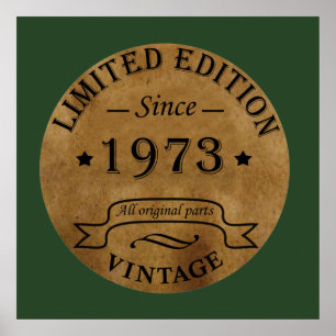 Born in 1973 vintage birthday poster