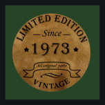 Born in 1973 vintage birthday poster<br><div class="desc">You can add some originality with this limited edition, premium quality, and original, classy, retro, and vintage-looking birthday graphic design with a cool typography font. This is a great gift idea for men, women, husbands, wives, girlfriends, and boyfriends who will love this one-of-a-kind piece of art. Unique and funny holiday...</div>
