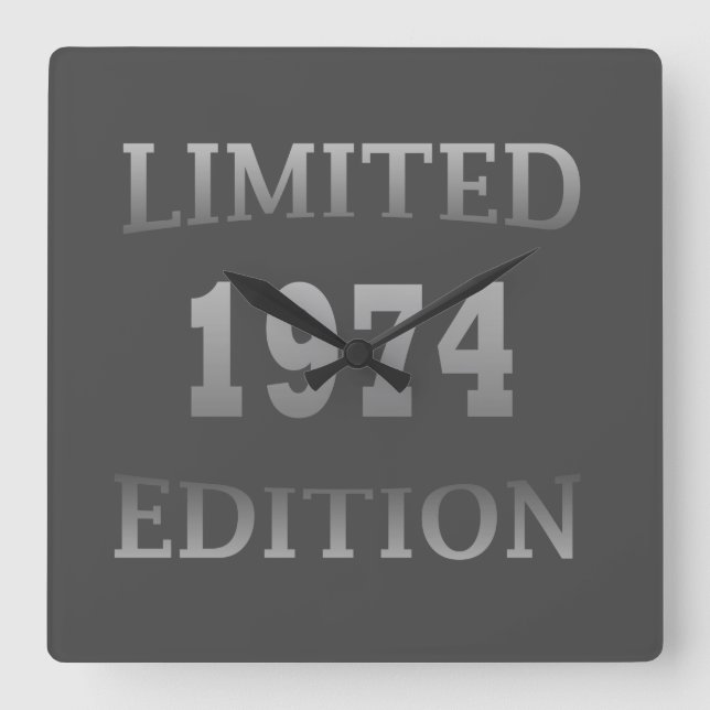 Born in 1974 birthday gift square wall clock (Front)