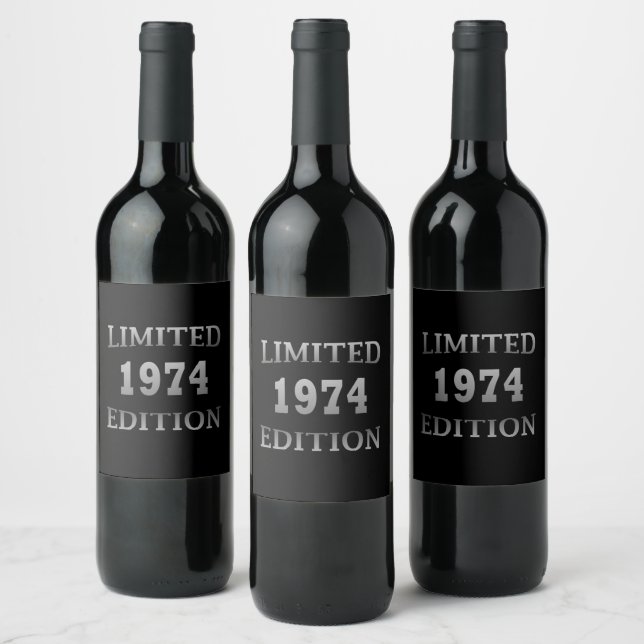 Born in 1974 birthday limited edition wine label (Bottles)