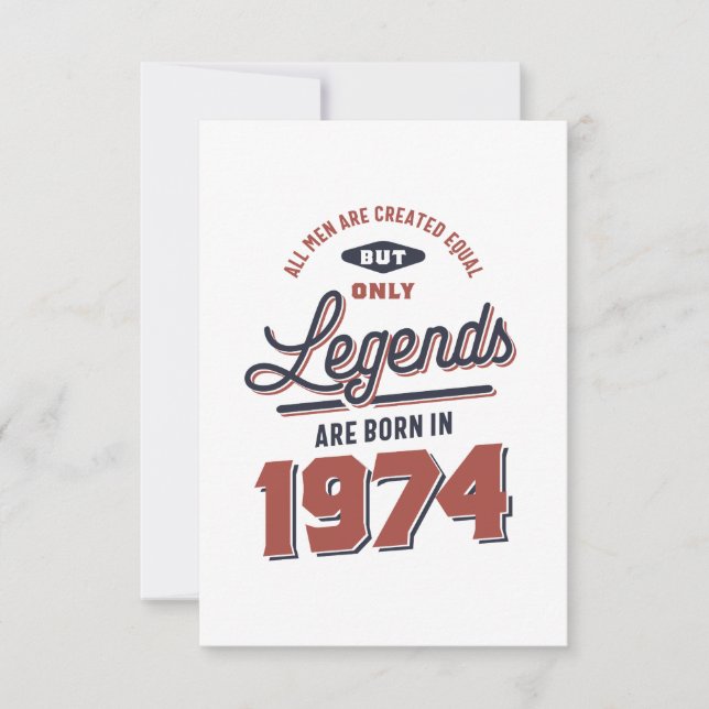 Born in 1974 Birthday RSVP Card (Front)
