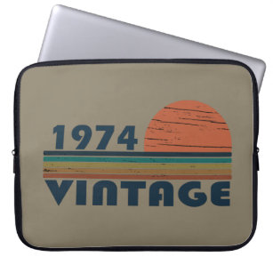 Born in 1974 classic sunset laptop sleeve