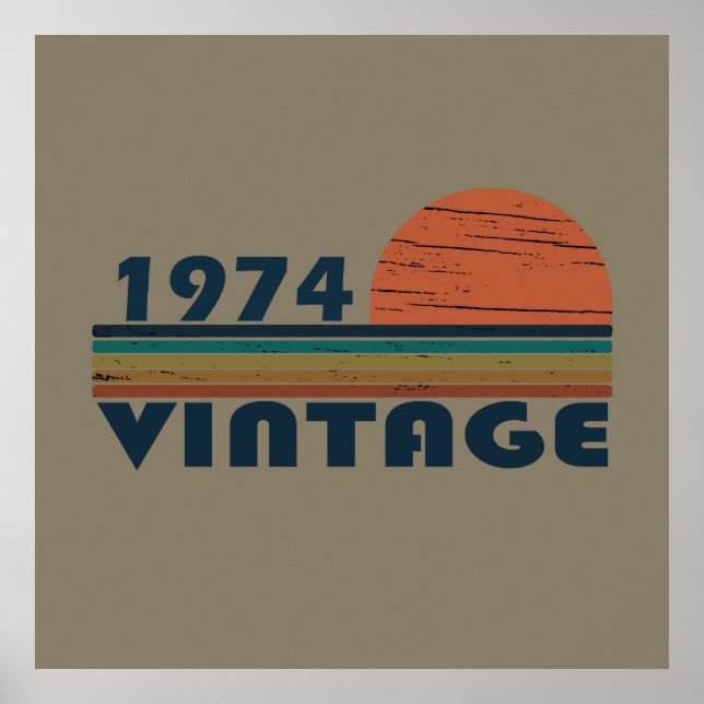 Born in 1974 classic sunset poster (Front)