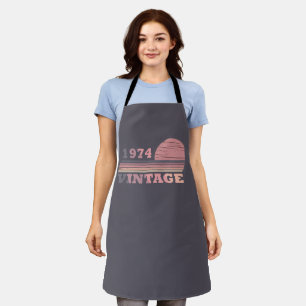 Born in 1974 modern elegant vintage birthday apron