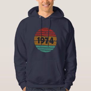 Born in 1974 vintage 50th birthday gift hoodie