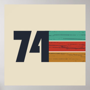 born in 1974 vintage 50th birthday gift poster