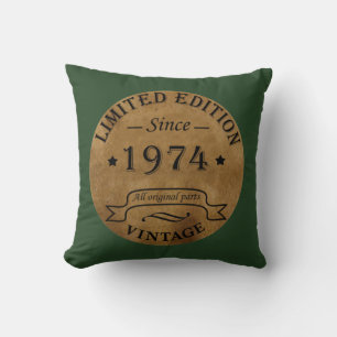 Born in 1974 vintage birthday gift cushion