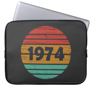 Born in 1974 vintage birthday gift laptop sleeve