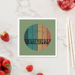 Born in 1974 vintage birthday napkin