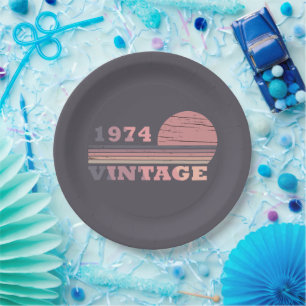 Born in 1974 vintage birthday party paper plate