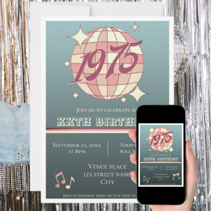 Born in 1975 50th birthday Invitation