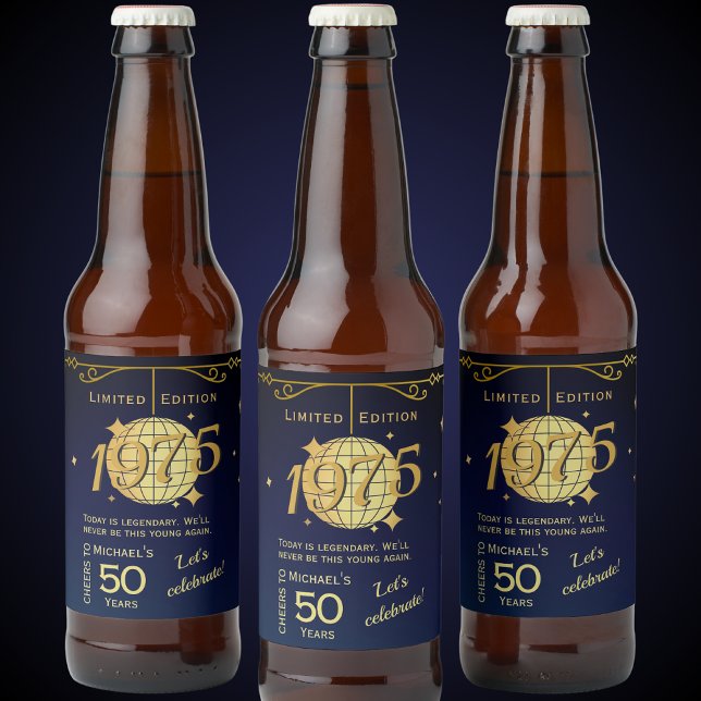 Born in 1975 50th birthday party beer Label Set (Creator Uploaded)