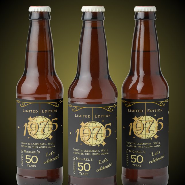 Born in 1975 50th birthday party beer Label Set (Creator Uploaded)