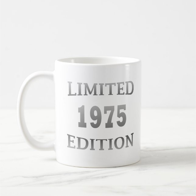 born in 1975 birthday gift coffee mug (Left)