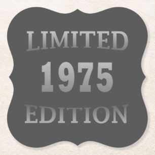 Born in 1975 birthday party paper coaster
