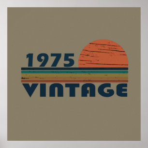 Born in 1975 classic sunset poster