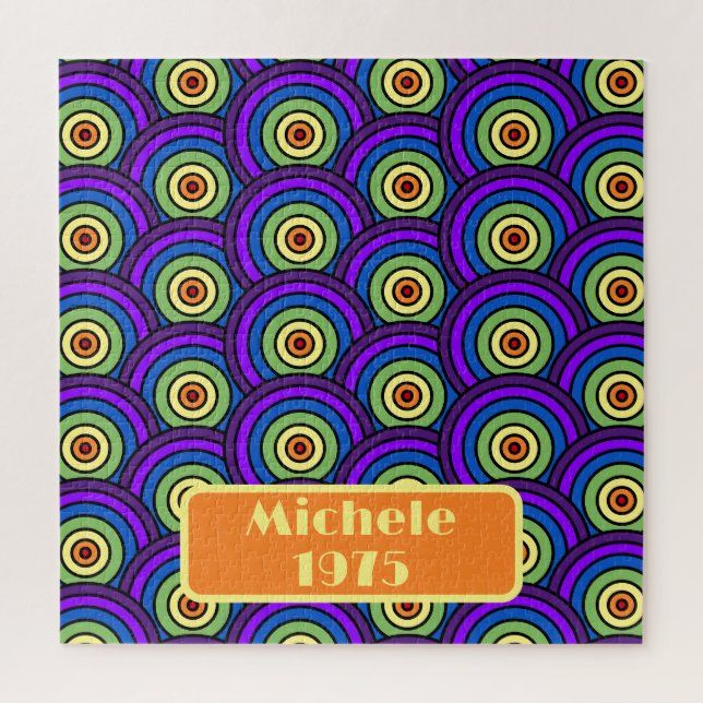 Born In 1975 Retro Geometrical Name Jigsaw Puzzle (Vertical)