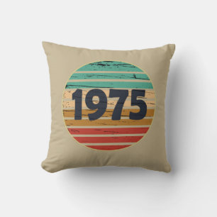 Born in 1975 vintage 50th birthday gift cushion