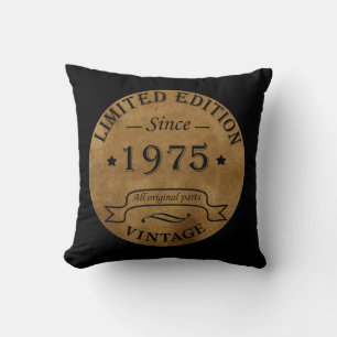 Born in 1975 vintage 50th birthday gift cushion